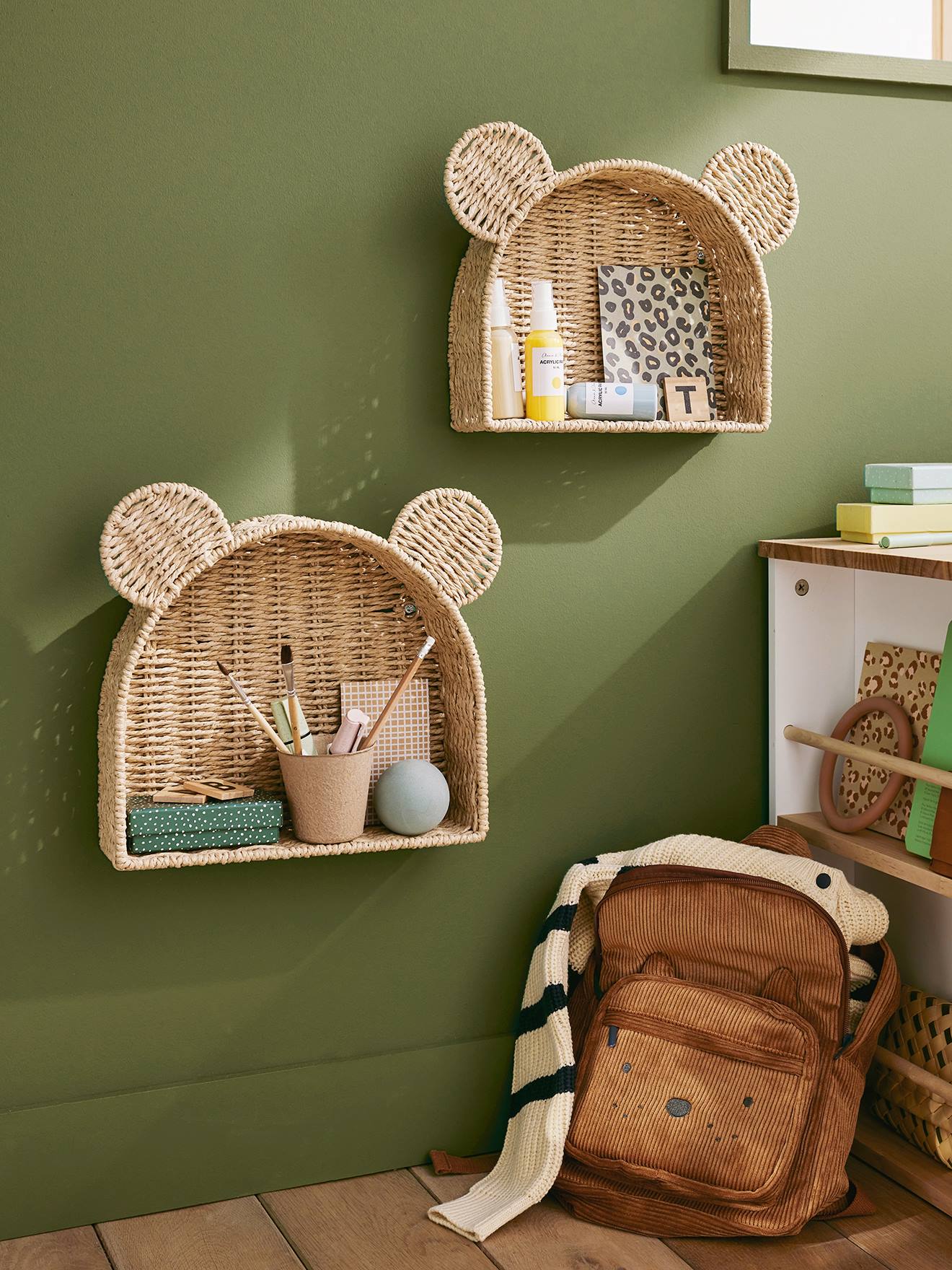 2er-Set Kinderzimmer Deko-Regale in Bärenform