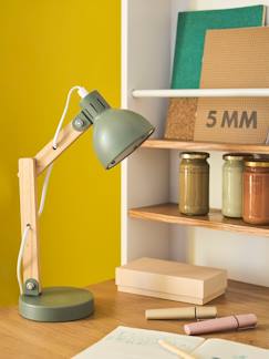 -Lampe de bureau bois et métal