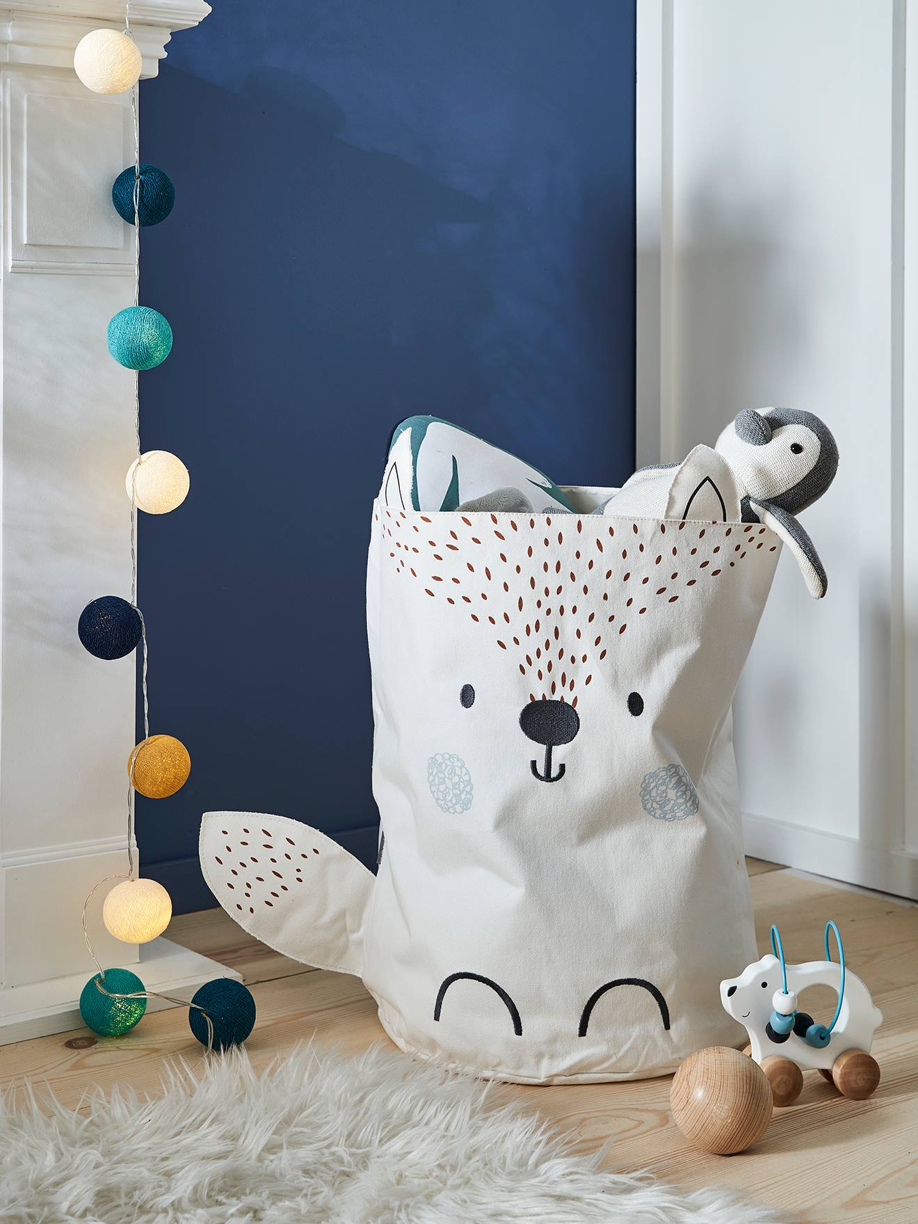 Geflochtener Wäschekorb Aus Baumwollseil - Niedlicher Aufbewahrungskorb Für Kinderzimmer