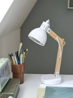 Fille-Lampe de bureau bois et métal