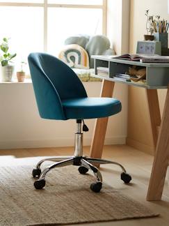 Chambre et rangement-Chambre-Chaise, tabouret, fauteuil-Chaise de bureau à roulettes enfant en velours