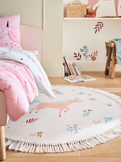 Linge de maison et décoration-Tapis rond Licorne à pompons