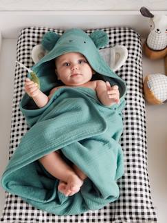 Bébé-Cape, peignoir de bain-Cape de bain gaze de coton et gant de toilette BIO*