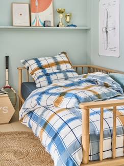 Linge de maison et décoration-Linge de lit enfant-Parure housse de couette enfant et taie d'oreiller en flanelle RETRO WINTER, avec coton recyclé