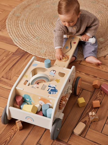 Baby 2-in-1-Lauflernwagen WALDFREUNDE aus Holz FSC® natur 