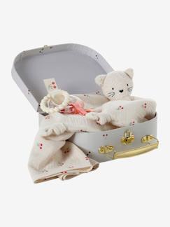Coffret doudou personnalisable + anneaux de dentition + lange avec mallette CHERRY