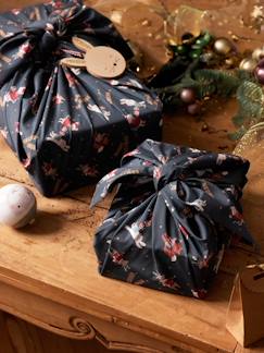 Bettwäsche & Dekoration-Dekoration-2er-Set Furoshiki-Geschenktücher Weihnachtsmann und Freunde