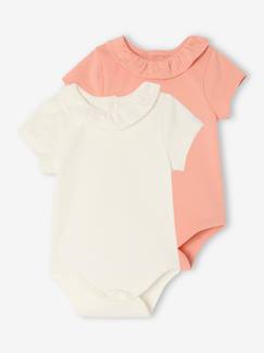 Baby-Body-2er-Pack Baby Kurzarm-Bodys, Rüschenkragen
