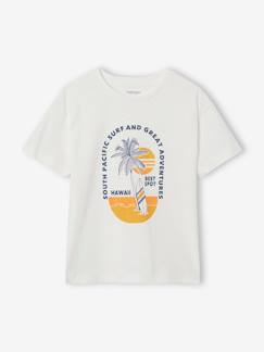 Junge-T-Shirt, Poloshirt, Unterziehpulli-Jungen T-Shirt mit grafischem Print, Recycling-Baumwolle