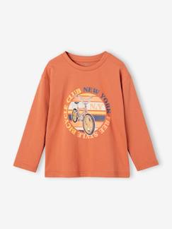 Junge-T-Shirt, Poloshirt, Unterziehpulli-Jungen Shirt mit BMX-Print und Recycling-Baumwolle