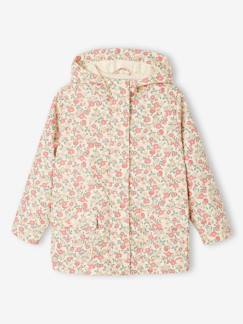 Mädchen-Mantel, Jacke-Mädchen Regenjacke mit Kapuze und Print
