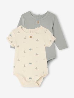 Baby-Body-Bio-Kollektion: 2er-Pack Baby Bodys für Neugeborene mit Öffnung hinten