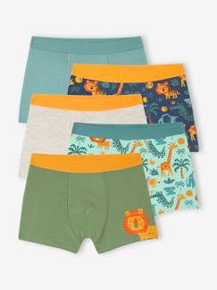Garçon-Sous-vêtement-Lot de 5 boxers stretch Jungle garçon