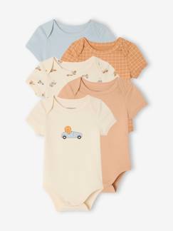 Baby-Body-Bio-Kollektion: 5er-Pack Baby Kurzarm-Bodys in Schlupfform
