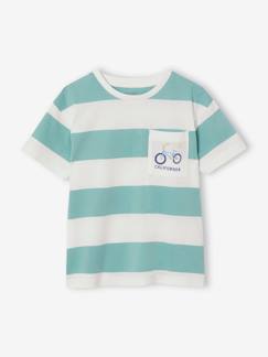 Junge-Jungen T-Shirt mit breiten Streifen und Recycling-Baumwolle