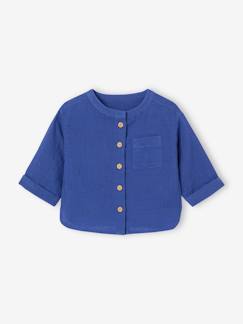Bébé-Chemise bébé col mao en gaze de coton personnalisable