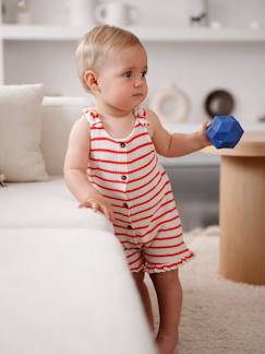 Bébé-Salopette, combinaison-Combishort bébé fille jersey effet tricot 