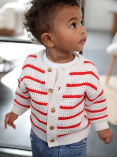 Baby Strickjacke mit Ajourmuster Oeko-Tex