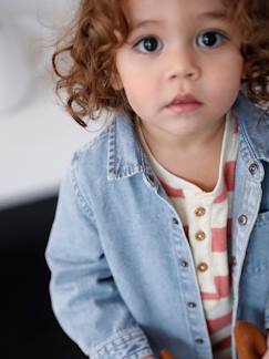 Bébé-Chemise bébé en jean pressionnée personnalisable