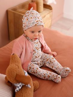 Baby-Set-Bio-Kollektion: Baby Geschenk-Set aus Body, Latzhose, Mütze & Cordjacke, personalisierbar