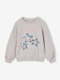 Mädchen-Pullover, Strickjacke, Sweatshirt-Mädchen Sweatshirt mit Print, Recycling-Polyester 