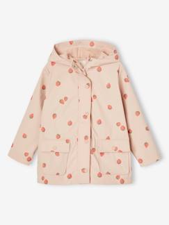 Mädchen-Mantel, Jacke-Mädchen Regenjacke mit Kapuze und Print