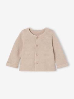 Bébé-Pull, gilet, sweat-Gilet bébé naissance maille point mousse