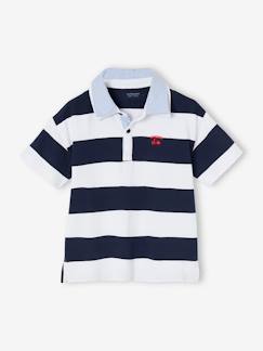 Junge-T-Shirt, Poloshirt, Unterziehpulli-Kinder Poloshirt mit Doppelkragen, Recycling-Baumwolle