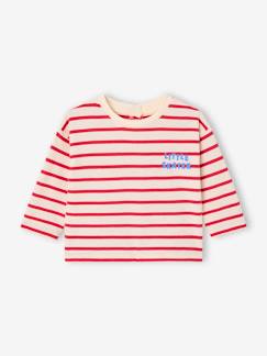 Bébé-T-shirt, sous-pull-T-shirt bébé rayé pressionné dos 