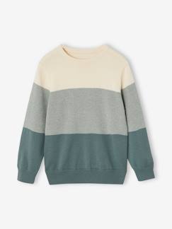 Garçon-Pull, gilet, sweat-Pull colorblock garçon maille fantaisie