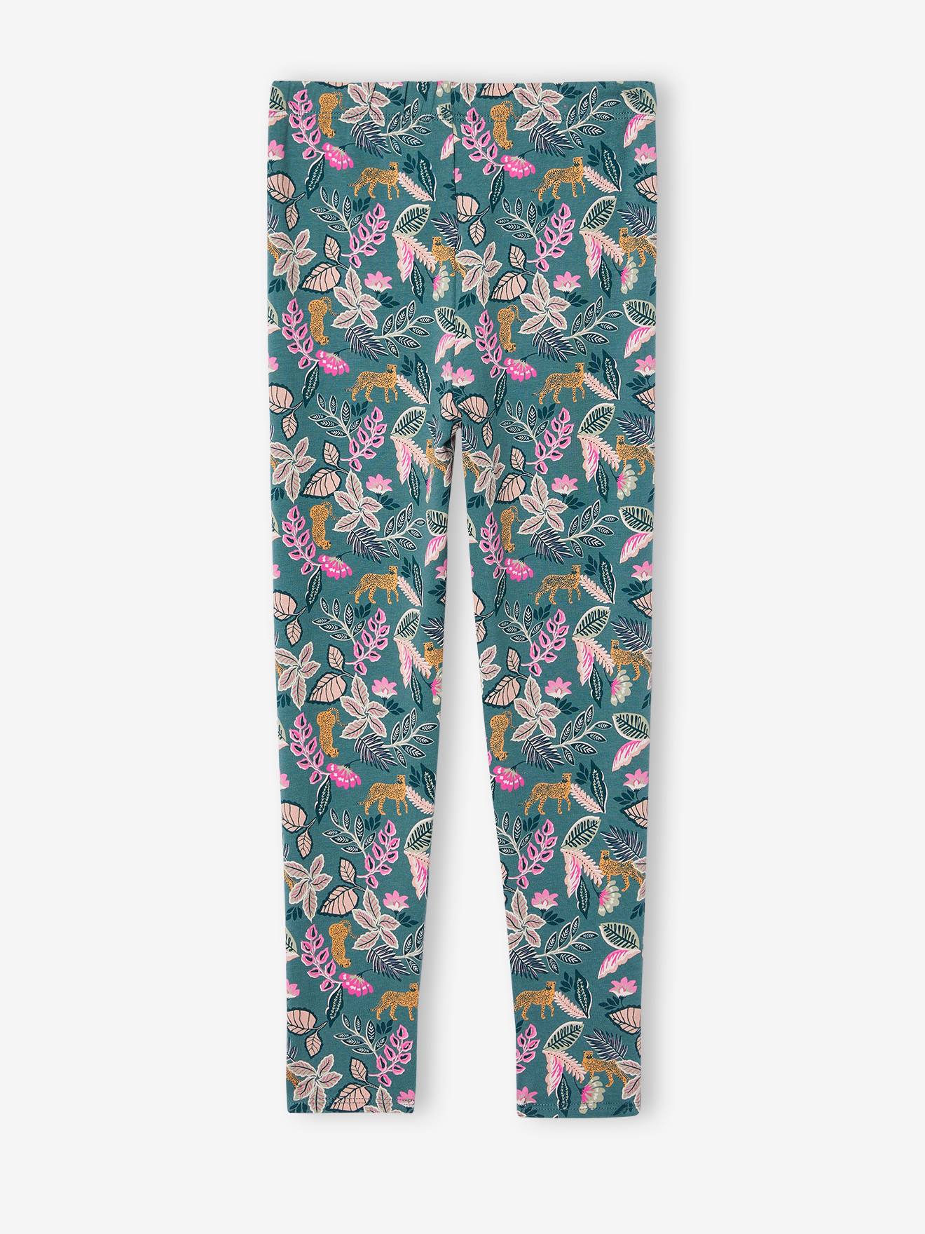 Vertbaudet Mädchen Leggings In Mandelgrün – Weicher Stretch-Jersey Aus Baumwollmix Mit Gummizugbund, Größe 146/152