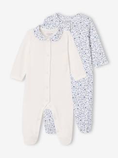 Bio-Kollektion: 2er-Pack Baby Strampler mit Blumen