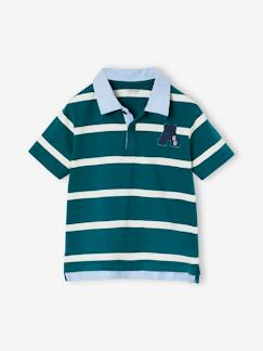Junge-T-Shirt, Poloshirt, Unterziehpulli-Jungen Poloshirt mit doppeltem Kragen und Recycling-Baumwolle