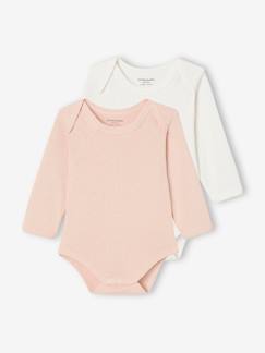 Baby-Body-Bio-Kollektion: 2er-Pack Baby Langarmbodys mit zartem Lochmuster