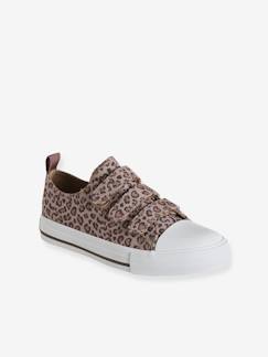 Schuhe-Mädchenschuhe 23-38-Kinder Stoff-Sneakers mit Leoprint und Klett