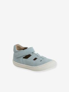 Chaussures-Chaussures bébé 17-26-Premiers pas 17-23-Sandales salomés scratchées cuir bébé premiers pas