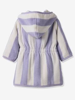 Bébé-Cape, peignoir de bain-Peignoir de bain Bébé rayures TRANSAT capsule famille personnalisable, avec coton recyclé