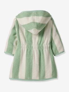 Bébé-Cape, peignoir de bain-Peignoir de bain Bébé rayures TRANSAT capsule famille personnalisable, avec coton recyclé