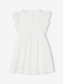 Mädchen-Kleid-Festliches Mädchen Kleid mit Lochstickerei