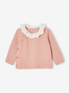 Bébé-Pull, gilet, sweat-Pull-Pull naissance fille col en broderie anglaise