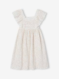 Fille-Robe-Robe de cérémonie en gaze de coton fille manches en broderie anglaise