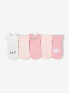 Baby-Socken, Strumpfhose-5er-Pack Baby Socken mit Katzenmotiven und 3D-Ohren