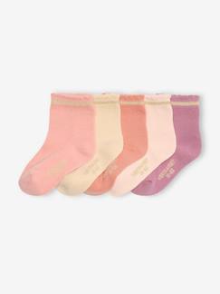 Bébé-Chaussettes, Collants-Lot de 5 paires de chaussettes bébé avec détails scintillants