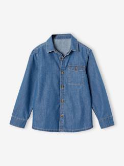 Junge-Hemd-Jungen-Hemd aus Light-Denim