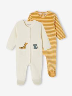 2er-Pack Baby Samt-Strampler mit Recycling-Polyester Oeko-Tex