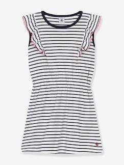 Fille-Robe-Robe à rayures enfant en coton PETIT BATEAU
