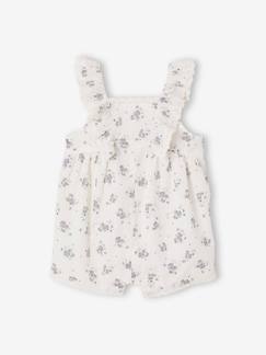 Mädchen-Latzhose, Overall-Festlicher Baby Kurzoverall mit Plumetismuster