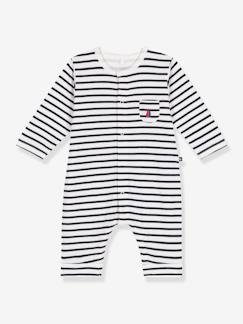 Baby-Latzhose, Overall-Langer Baby Overall aus Interlock-Jersey PETIT BATEAU