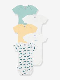 Baby-Body-5er-Pack Unisex Baby Schlupfbodys Kurzarm PETIT BATEAU, Wale