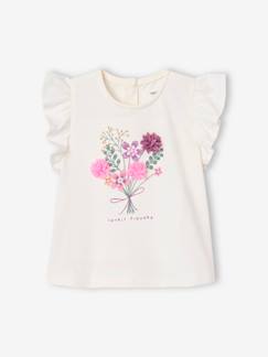 Bébé-T-shirt, sous-pull-T-shirt avec fleurs en relief bébé